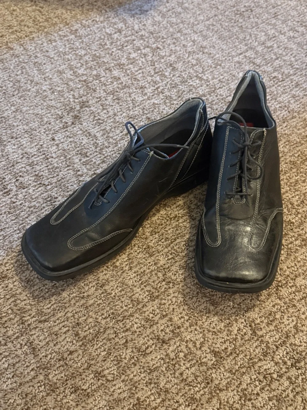 Robert Wayne Men's Black Lace-Up Leather Shoes